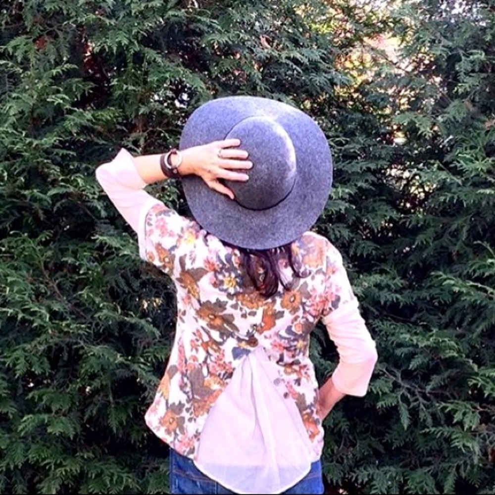 Anthropologie floral knit top